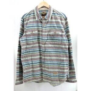 PRPS Goods & Co Striped Multicolor Flannel Button‎ Up Shirt Size XL